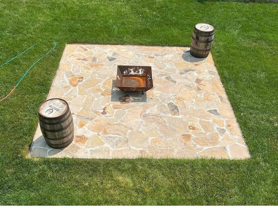 TC Scapes flagstone patio fire pit Summit County Utah