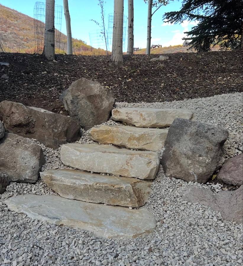 TC Scapes natural stone steps hardscaping Utah