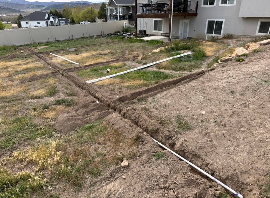 TC Scapes irrigation trenching layout Utah